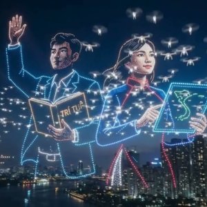 Drone light show  -Cách mạng tháng 8- Lịch  sử 9